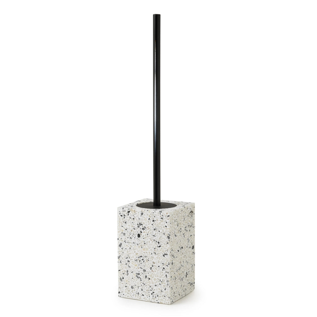 Scopino WC con ciuffo in setole d'appoggio in resina e pietre ZO33 Gedy serie ZOE Bianco