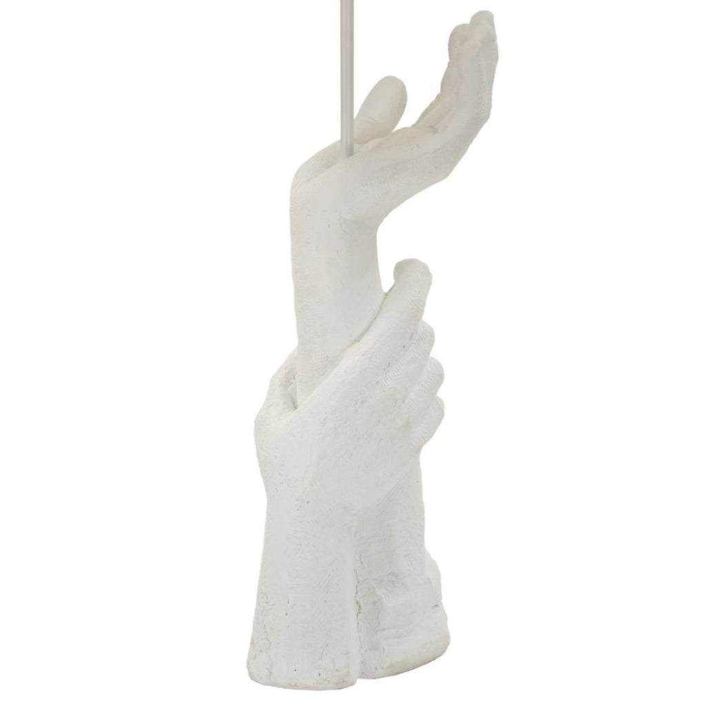 Lampada da Tavolo Mani, Bianco, Poliresina, 35x35x93 cm