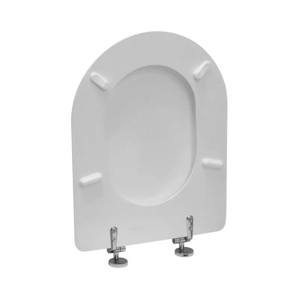 Copriwater Cesame Sintesi dedicato in legno rivestito bianco con cerniere