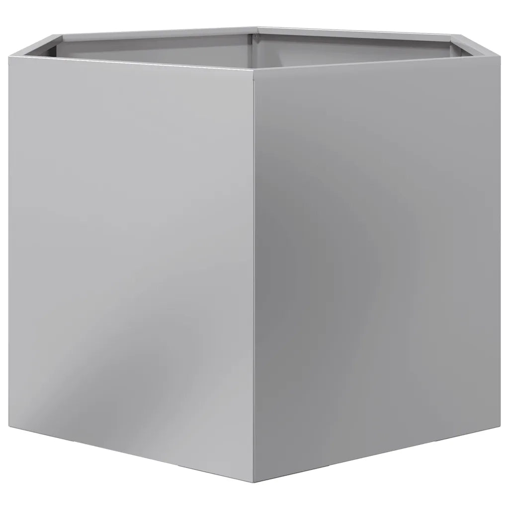Fioriera | Cassetta per fiori | Vaso Esagono 69x60x45 cm in Acciaio Zincato