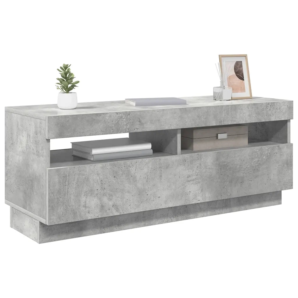 Mobile Porta TV con Luci LED Grigio Cemento 100x35x40 cm