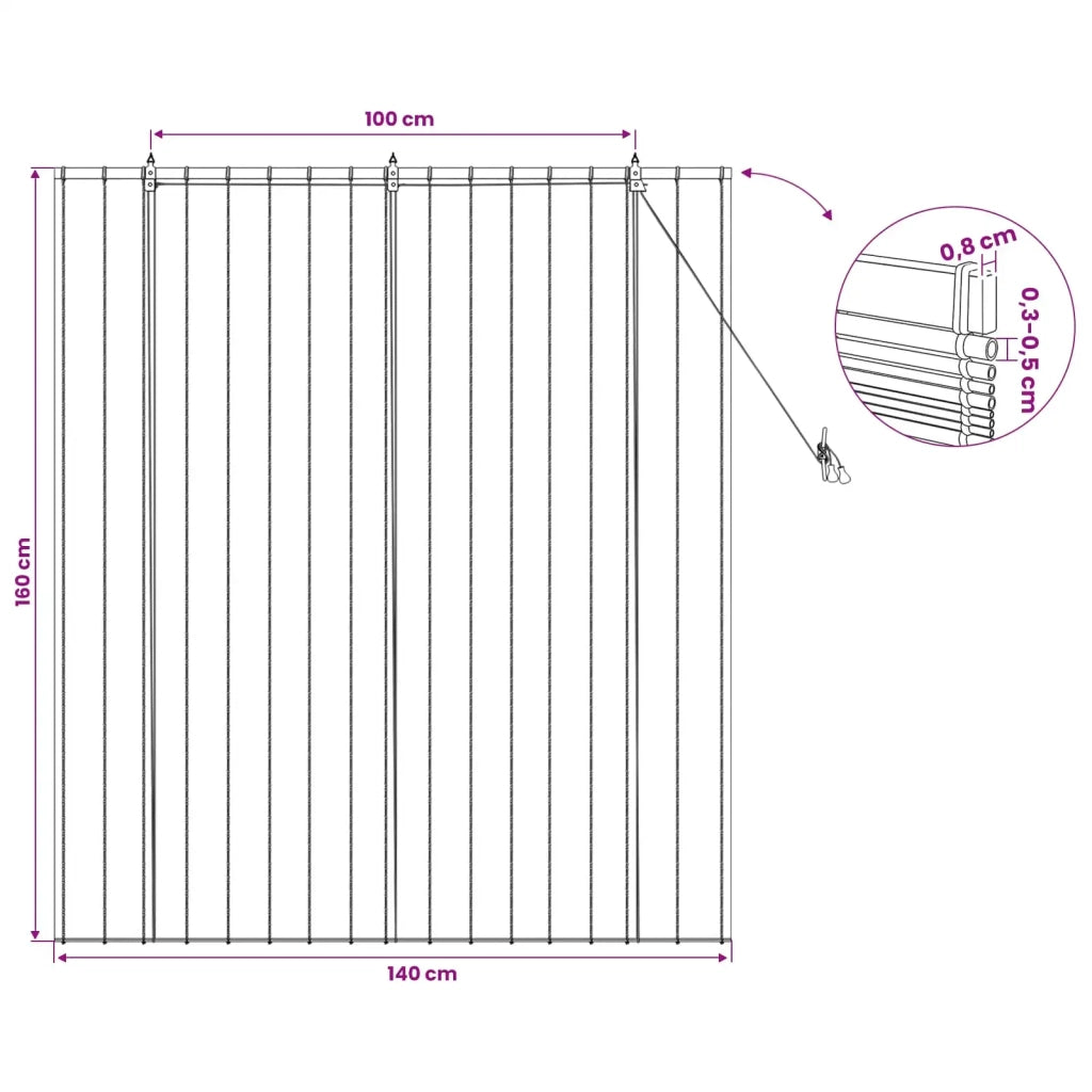 Tenda a rullo Marrone 140 x 160 cm Giunco 42034657