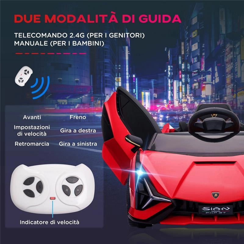 MACCHINA ELETTRICA LAMBORGHINI PER BAMBINI ETÀ 3-5 ANNI ROSSA