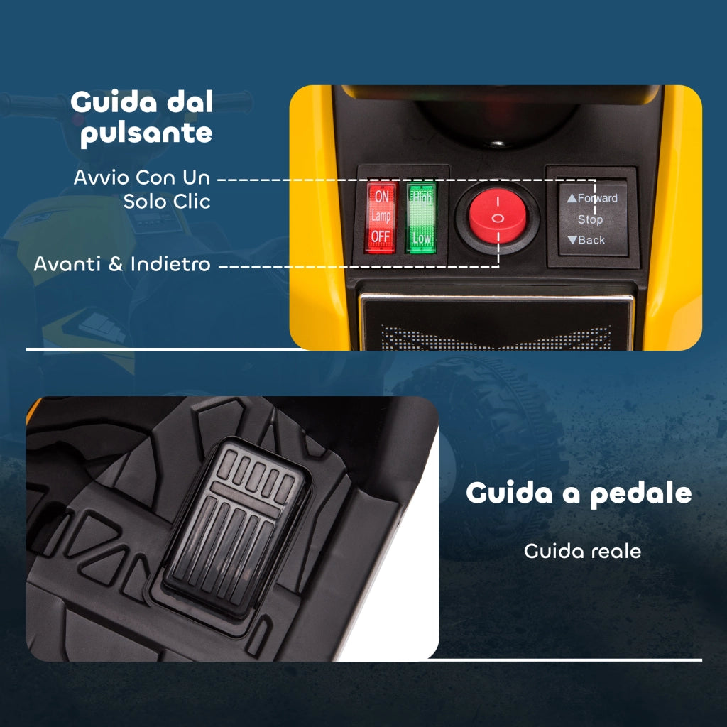 Quad Elettrico Bambini 12V ¨C zephmum ¨C Giallo con Fari LED