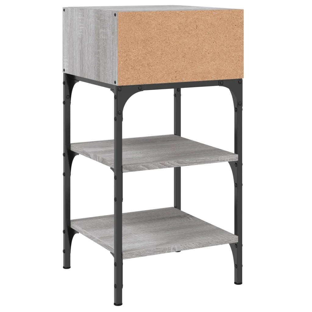 Set di 2 Comodini | Armadio da Notte | Mobiletto da notte Grigio Sonoma 35x34,5x70 cm in Legno Multistrato