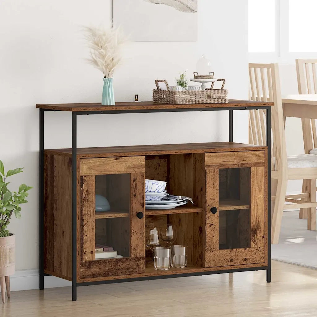 Credenza-Buffet-Armadio da cucina Legno vecchio 100 x 35 x 80 cm Legno multistrato 885355