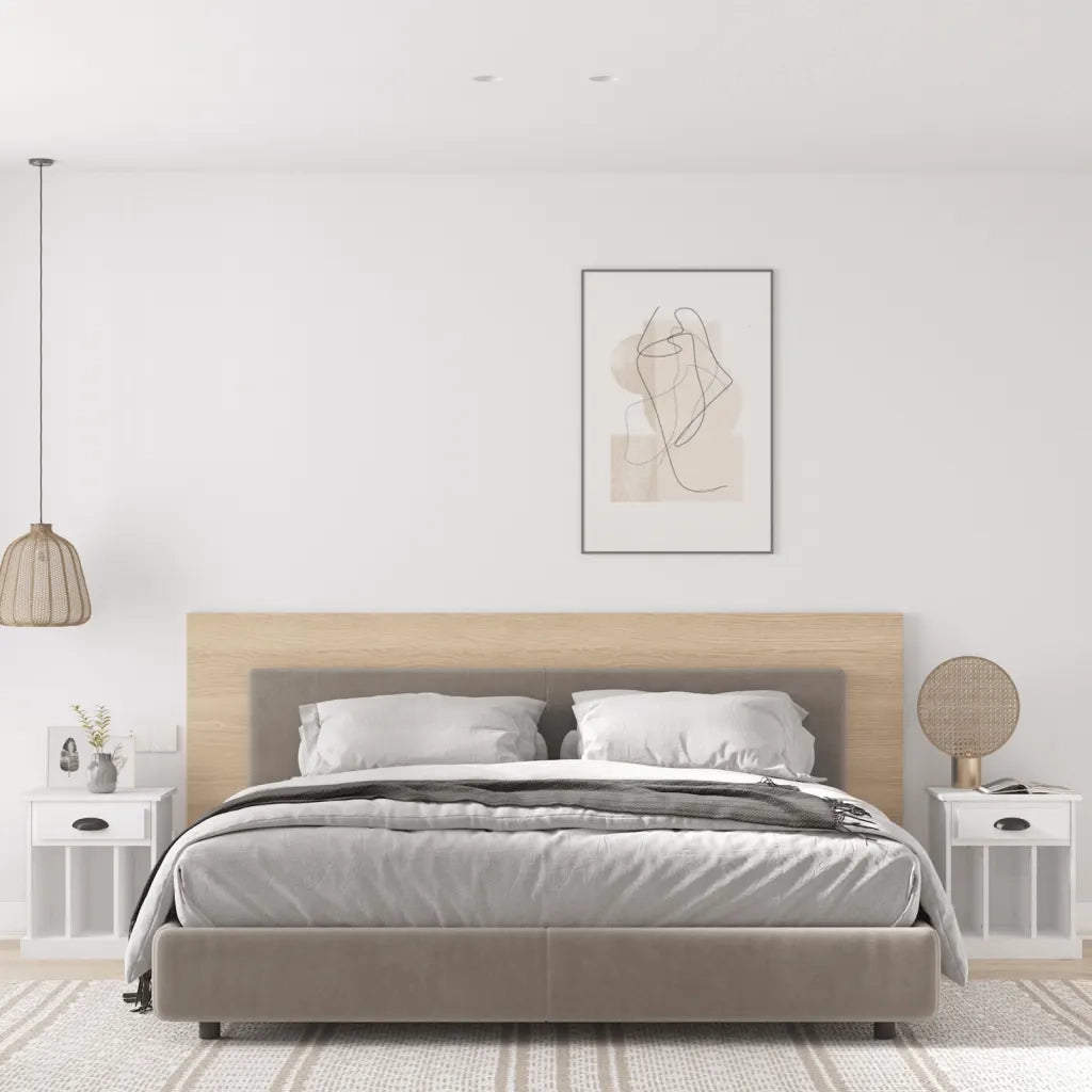 Comodini 2 pz-Set di 2 Tavolino da notte Bianchi 43x36x50 cm