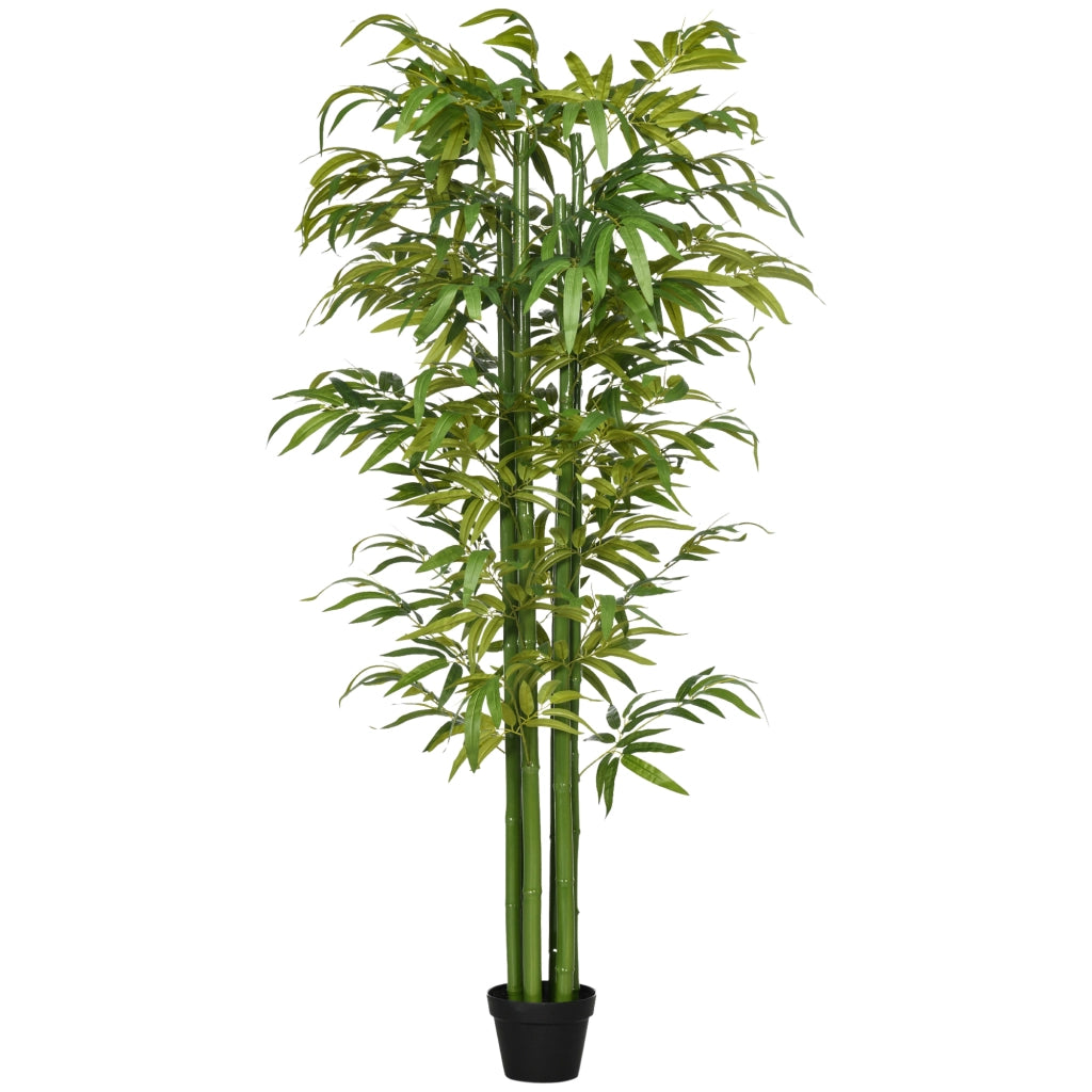 Pianta artificiale, albero di bamb¨´ artificiale da 180 cm con vaso, albero artificiale decorativo verde per interni