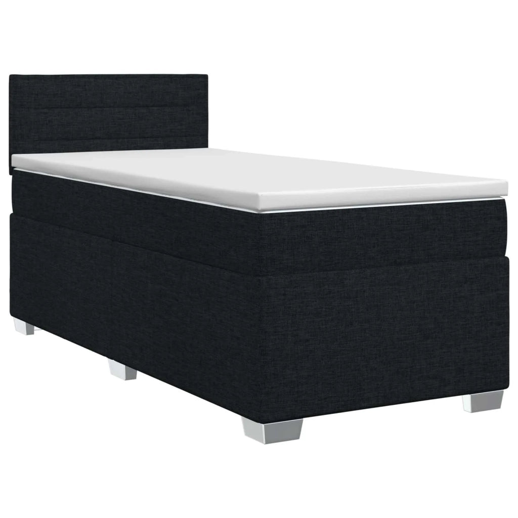 Letto box spring con materasso Nero 90 x 200 cm Tessuto 3450385
