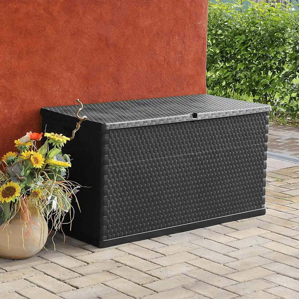 Baule da Giardino Antracite 120x56x63 cm in Rattan PP 43711