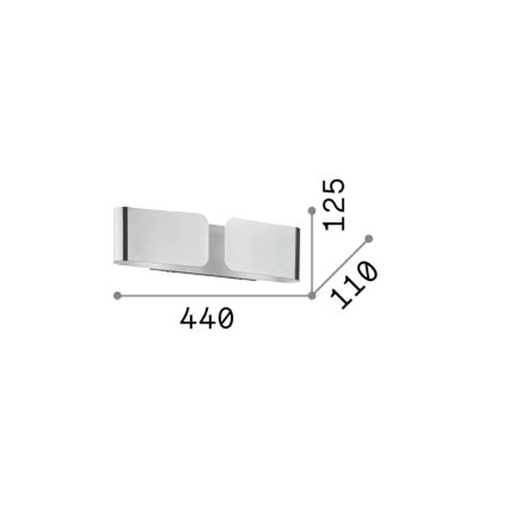 Applique Contemporanea Clip Metallo Argento 2 Luci E27