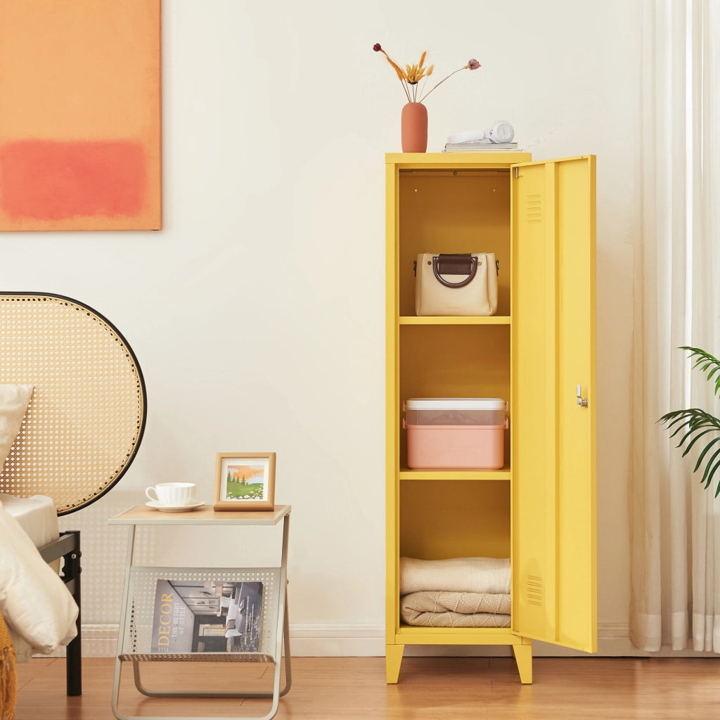 Armadio da Ufficio Kurikka Acciaio Giallo [en.casa]