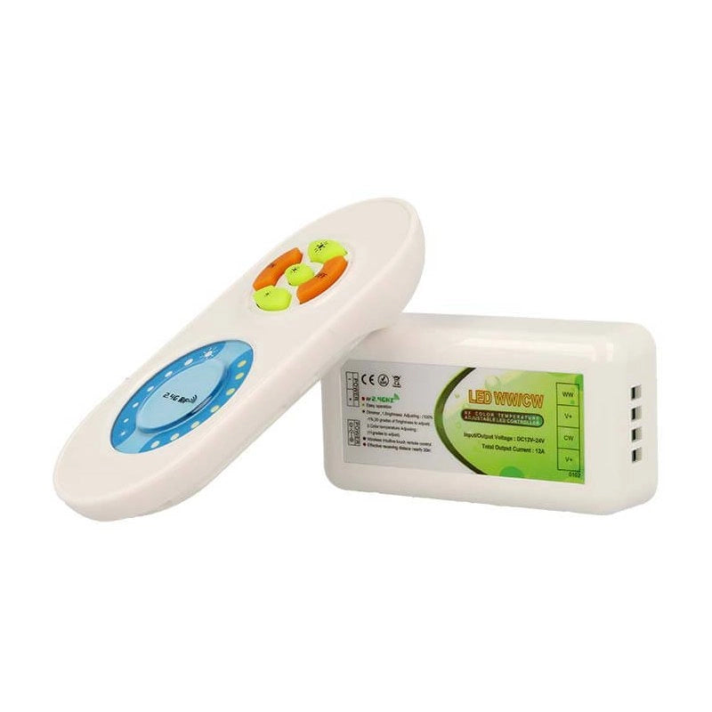 Led Controller Dimmer CCT 2 Canali Color Temperature Adjustable Led Controller Telecomando RF 12V 24V 12A