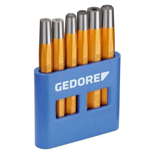 GEDORE 8773600 125 B Set Cacciarivetti e Ribaditori 6 Pezzi in Acciaio Temprato secondo DIN 7255 con Custodia in PVC colore Nero