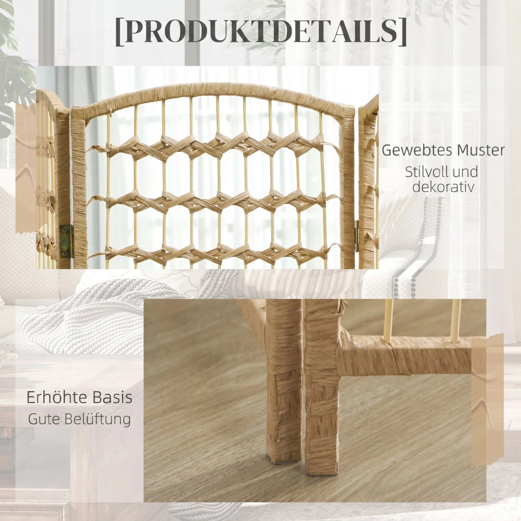 Paravento ¨C Minimal ¨C 8 pannelli 320x170 cm legno naturale