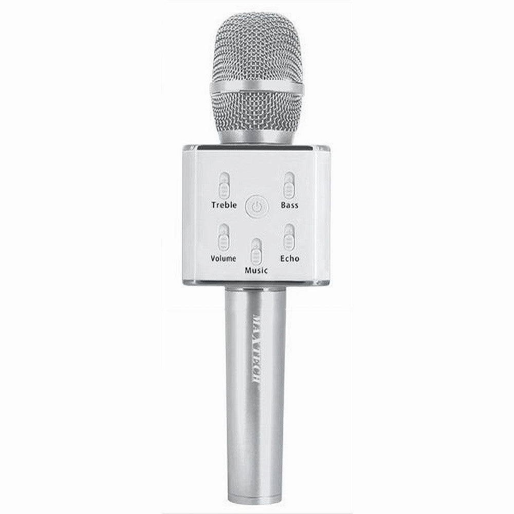 Trade Shop - Microfono Bluetooth Wireless Doppio Altoparlante Speaker Bluetooth Portatile -