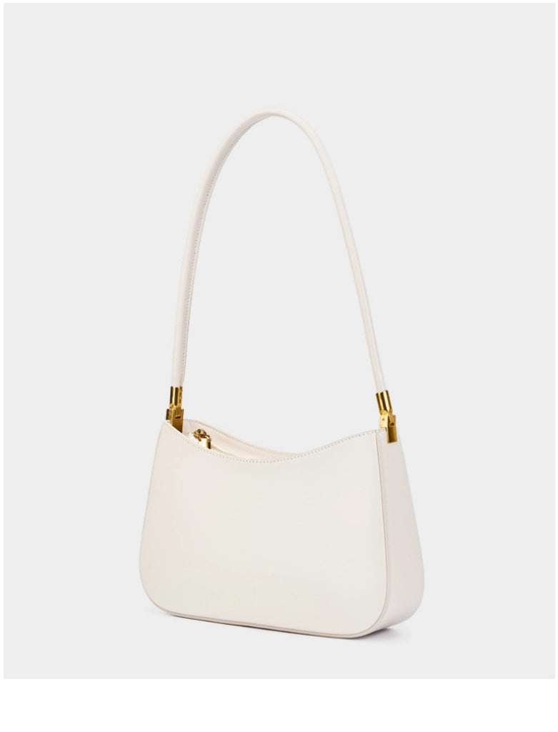 Borsa tote da donna in vera pelle, colore bianco.