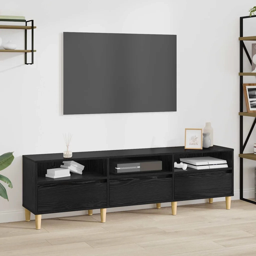 vidaXL Mobile TV Rovere nero 150 x 30 x 45 cm Legno multistrato