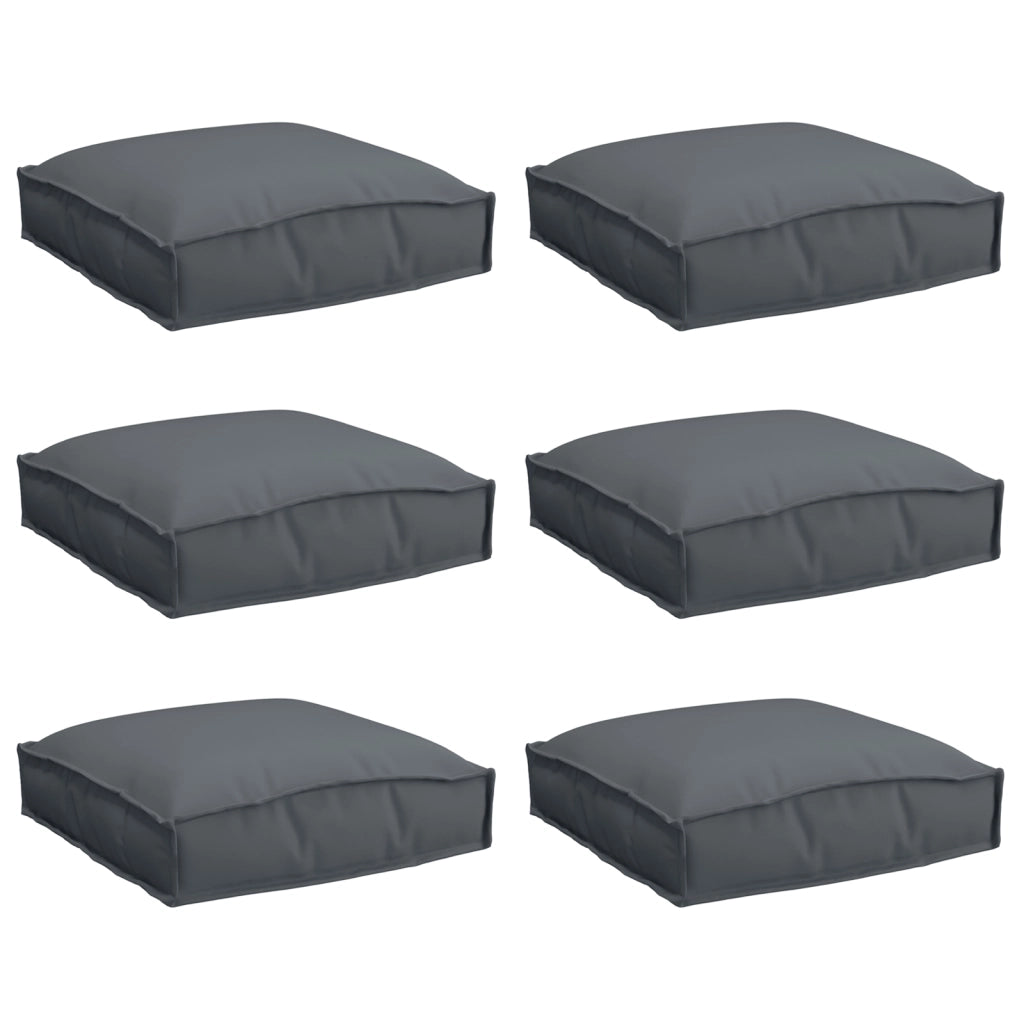 Cuscini per pallet per seduta 6 pz Antracite 40x40x8 cm Tessuto Oxford