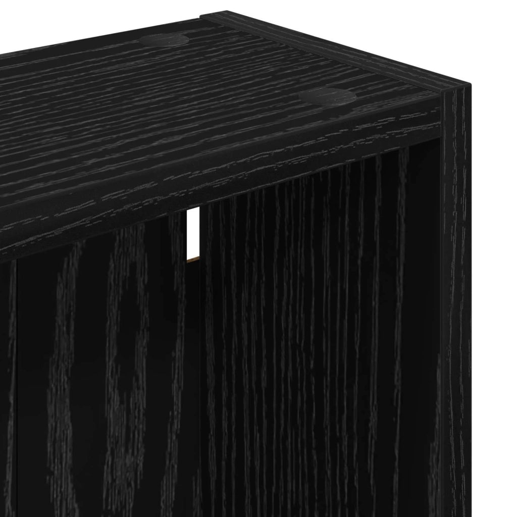 Armadio da bagno a muro Rovere Nero 30 x 14 x 70 cm