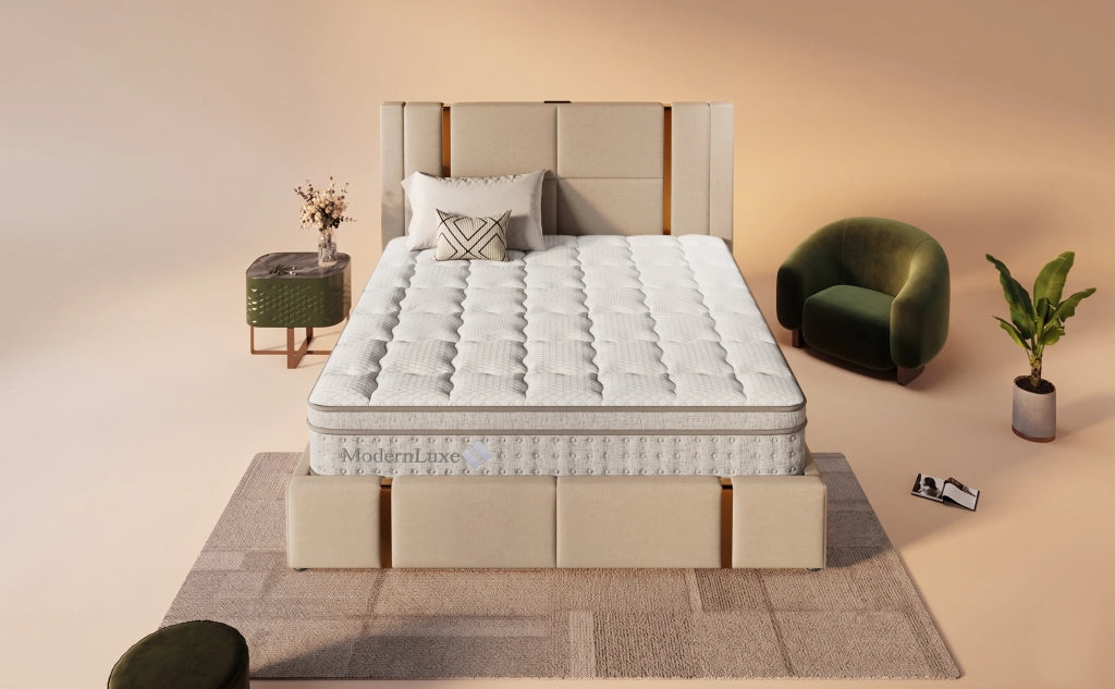 Letto matrimoniale 140 × 200 cm con LED, USB, contenitore, con materasso, in lino, grigio