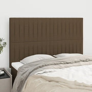 Testiera-Testata-Testiera Decorativa Marrone Scuro 144x5x118/128 cm Tessuto 786255