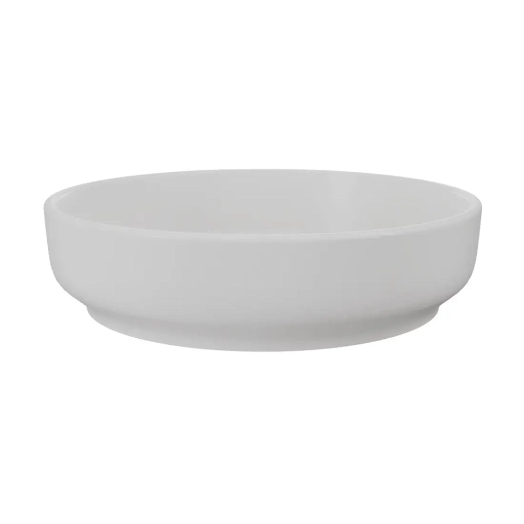 Lavabo da appoggio rotondo 40 cm in ceramica grigio chiaro opaco
