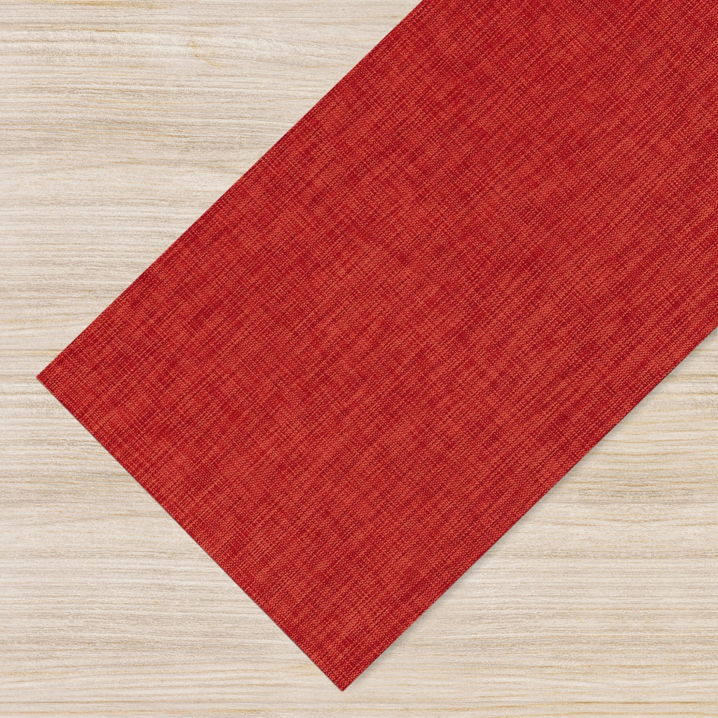 Tappeto Cucina Passatoia Antiscivolo Multiuso Soggiorno Corridoio No Pieghe Tinta Unita Effetto Rattan Intrecciata Lavabile Antimacchia  50x150cm - Vittoria Rosso