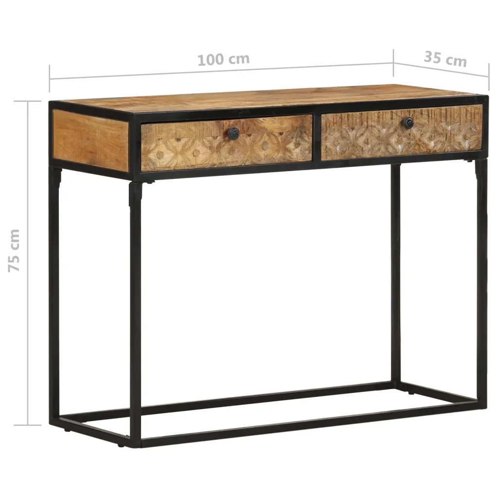 Tavolo Consolle 100x35x75 cm in Legno Massello di Mango cod mxl 54784