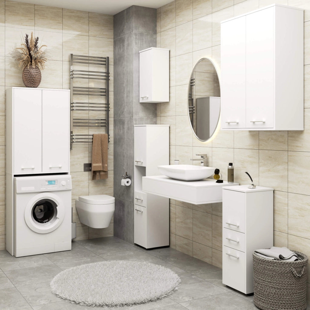 Mobile bagno sospeso AKORD FIN W64 H934 Bianco 2 ante 64x94x30 cm