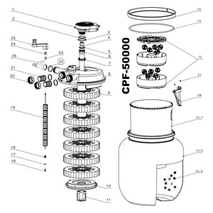 Pezzo di ricambio: coperchio per filtri a pressione per stagni CPF-20000/CPF-30000/CPF-50000