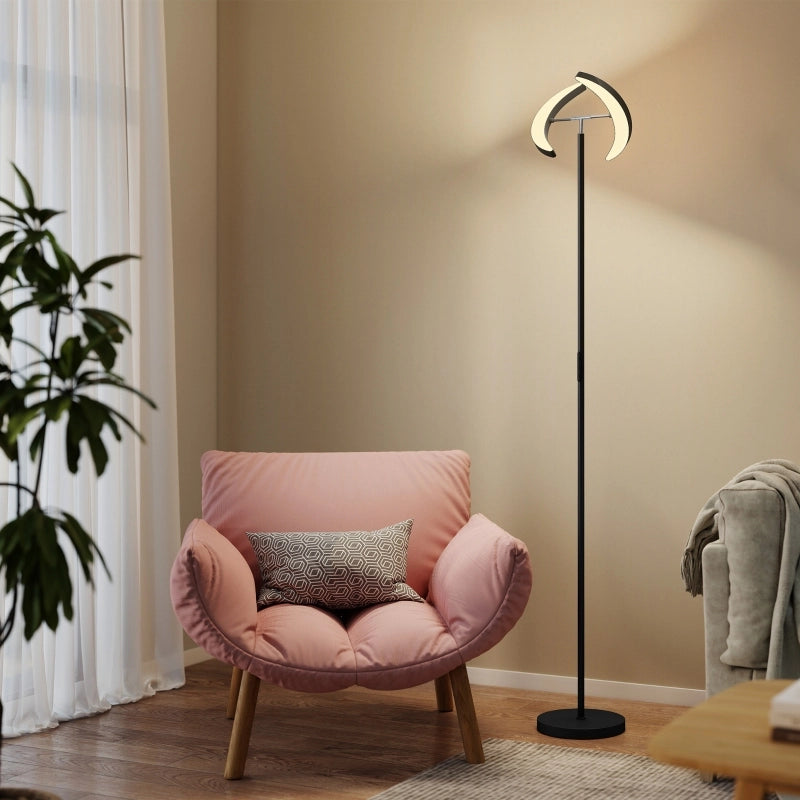 Lampada da terra RGB, lampada dimmerabile con opzioni di illuminazione multicolore, orientabile, nera