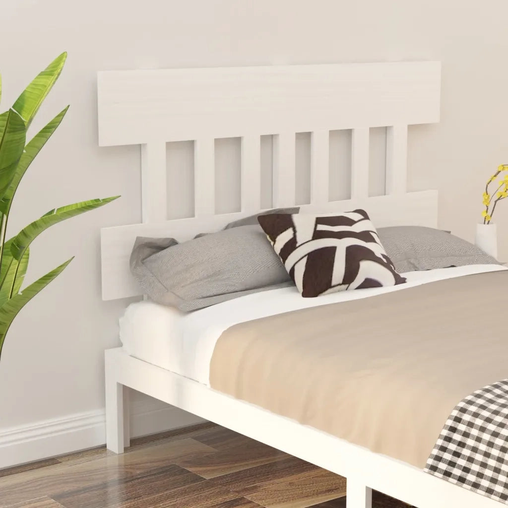 Testiera per Letto Bianca 163,5x3x81 cm Legno Massello di Pino 819131