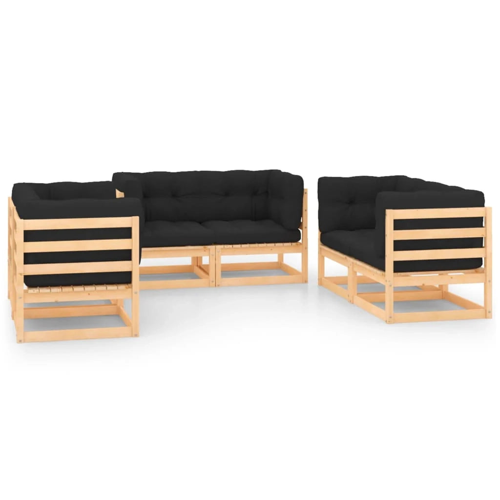 Set di mobili da giardino mobili da esterno 6 pezzi con cuscini legno di pino massiccio 02_0016680