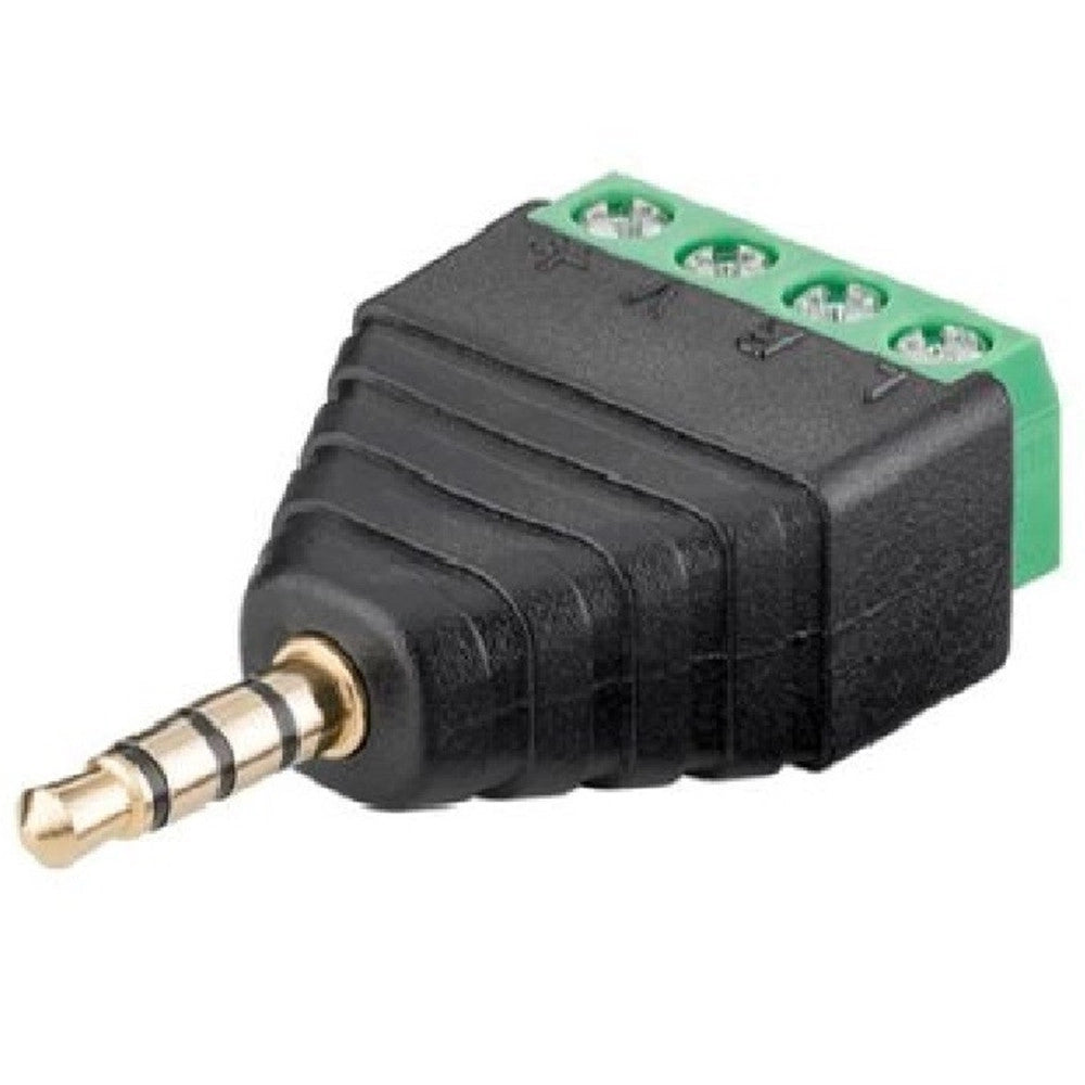 Trade Shop - Set 2pz Connettore Aux 3,5 Mm A 4 Poli Pin Terminale A Vite Stereo Audio C-029 -
