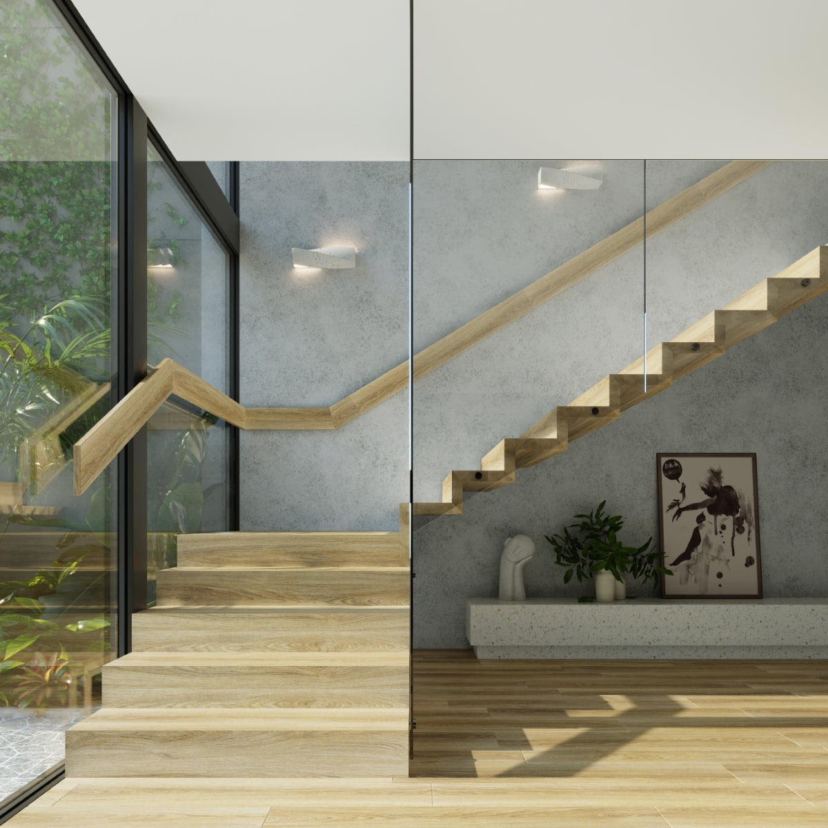 Lampada da parete Sigma Persian Indigo 2x15W LED rettangolare grigio cemento