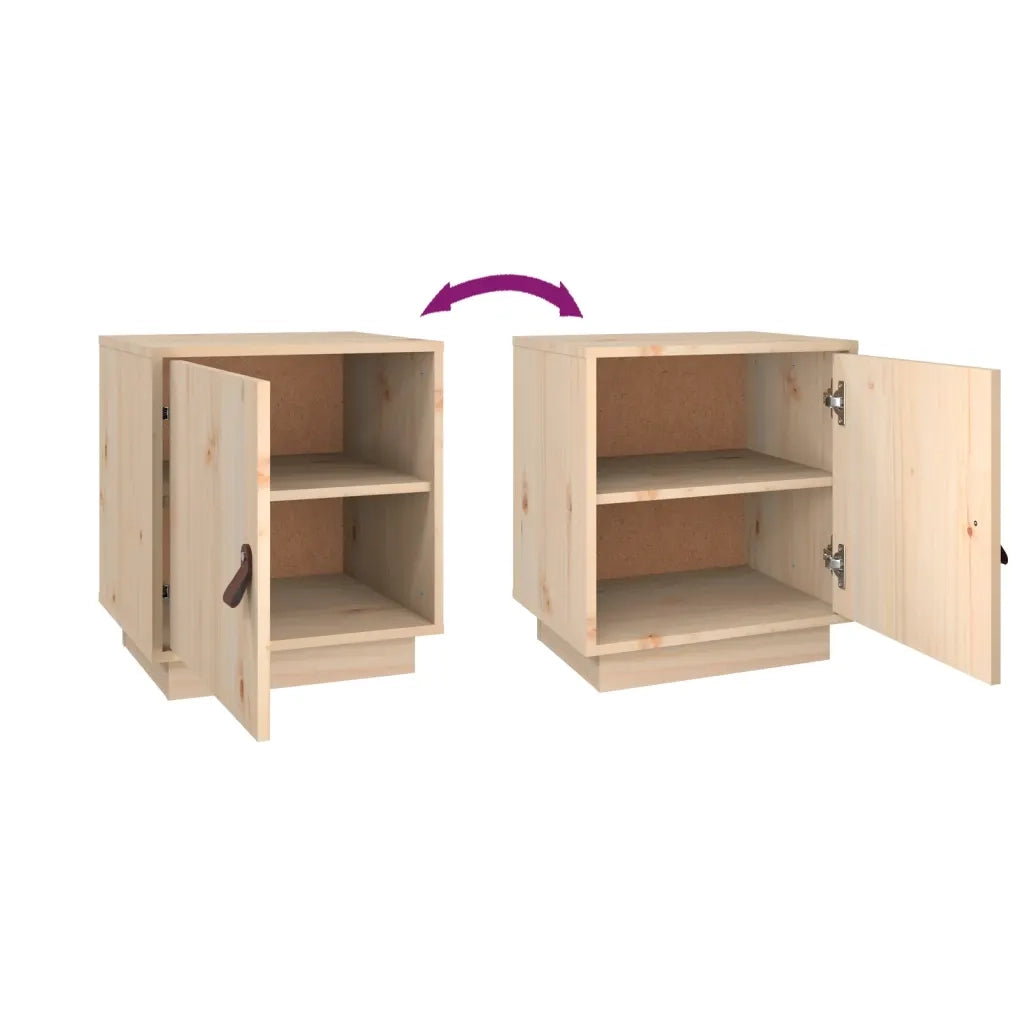 Comodini Grigio 2 pz 40x34x45 cm in Legno Massello di Pino