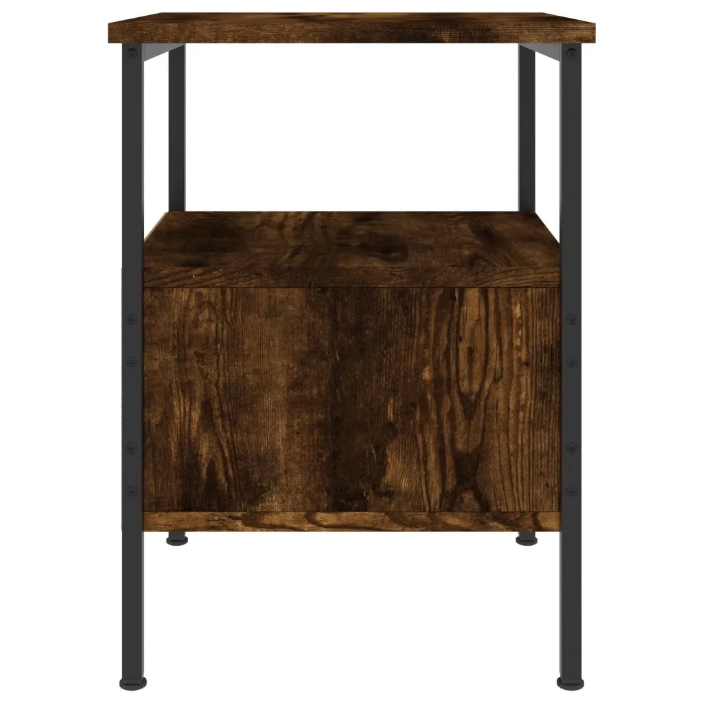 Comodino | Armadio da Notte | Mobiletto da notte Rovere Fumo 34x36x50 cm in Legno Multistrato