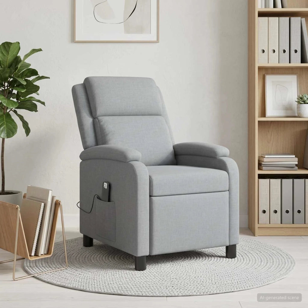 Divano Sedia-Poltrona Massaggiante Grigio Chiaro Tessuto 803346