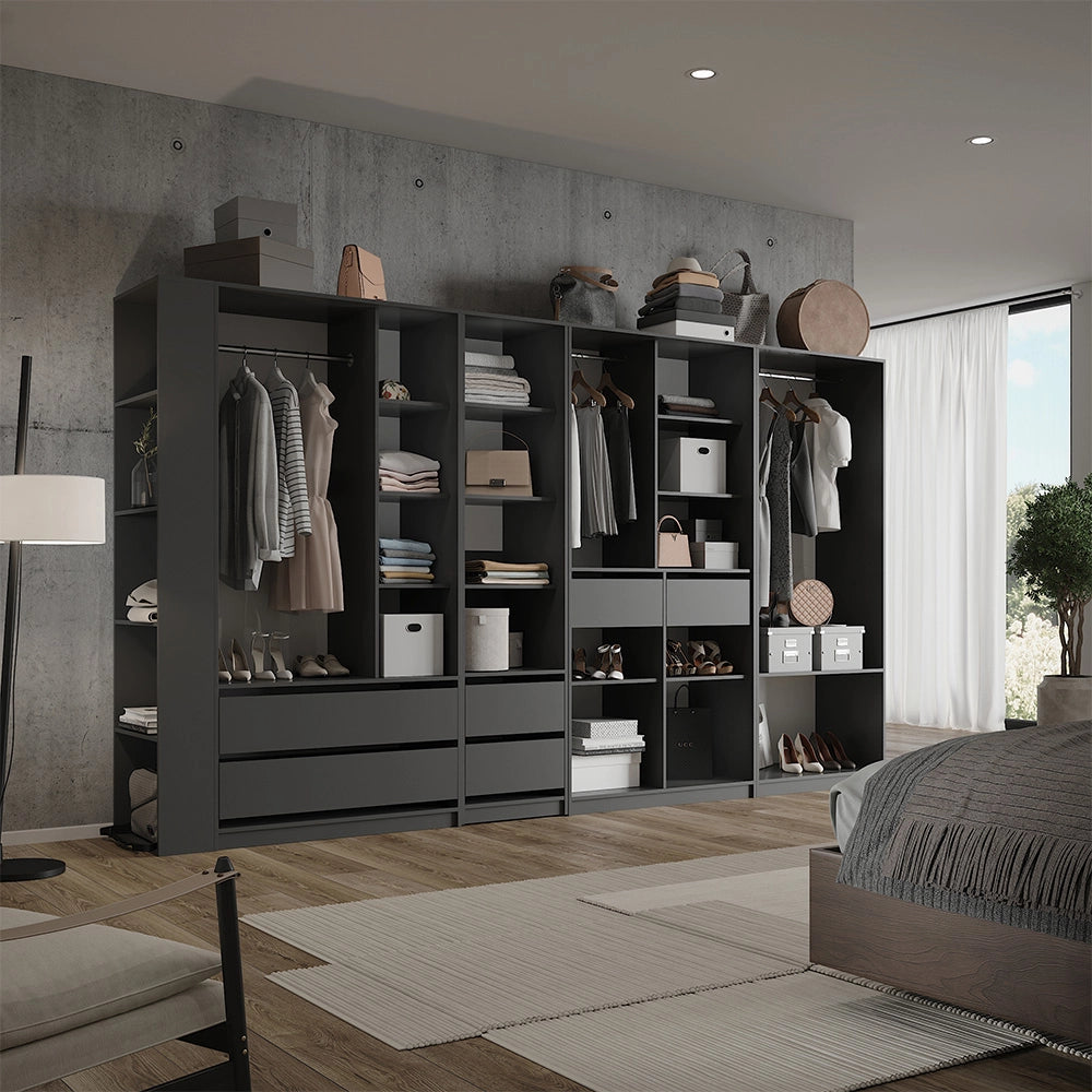 Armadio Elmo Antracite 50 x 200 cm Set di 5 Vicco