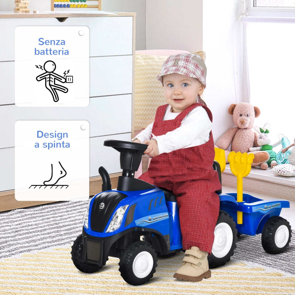 Trattore Giocattolo per Bambini con Rimorchio ¨C zephmum ¨C Blu 91x29x44cm