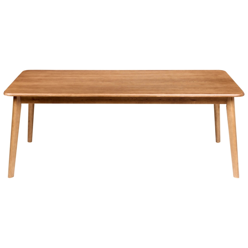 Tavolo da pranzo impiallacciato in legno di quercia scura MDF Gambe in legno di olmo 200 x 90 cm Piano rettangolare impiallacciato