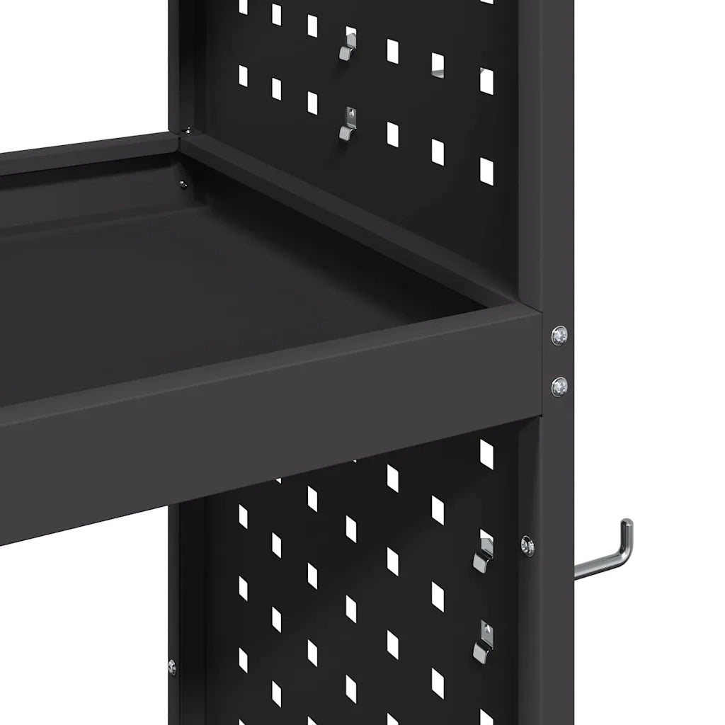 Carrello per Attrezzi con lo scaffale Nero 65 x 35 x 111 cm CFW1061914