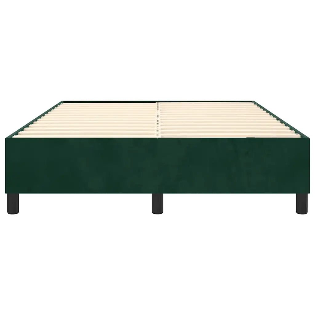 Struttura Letto a Rete a Molle-Giroletto Verde Scuro 140x190 cm in Velluto 227423
