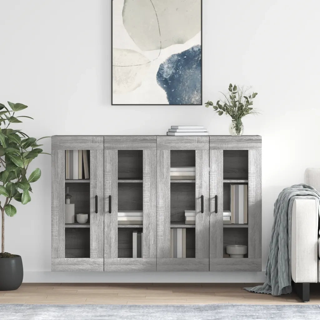 Armadietti a Parete 2 pz Grigio Sonoma in Legno Multistrato 3197951