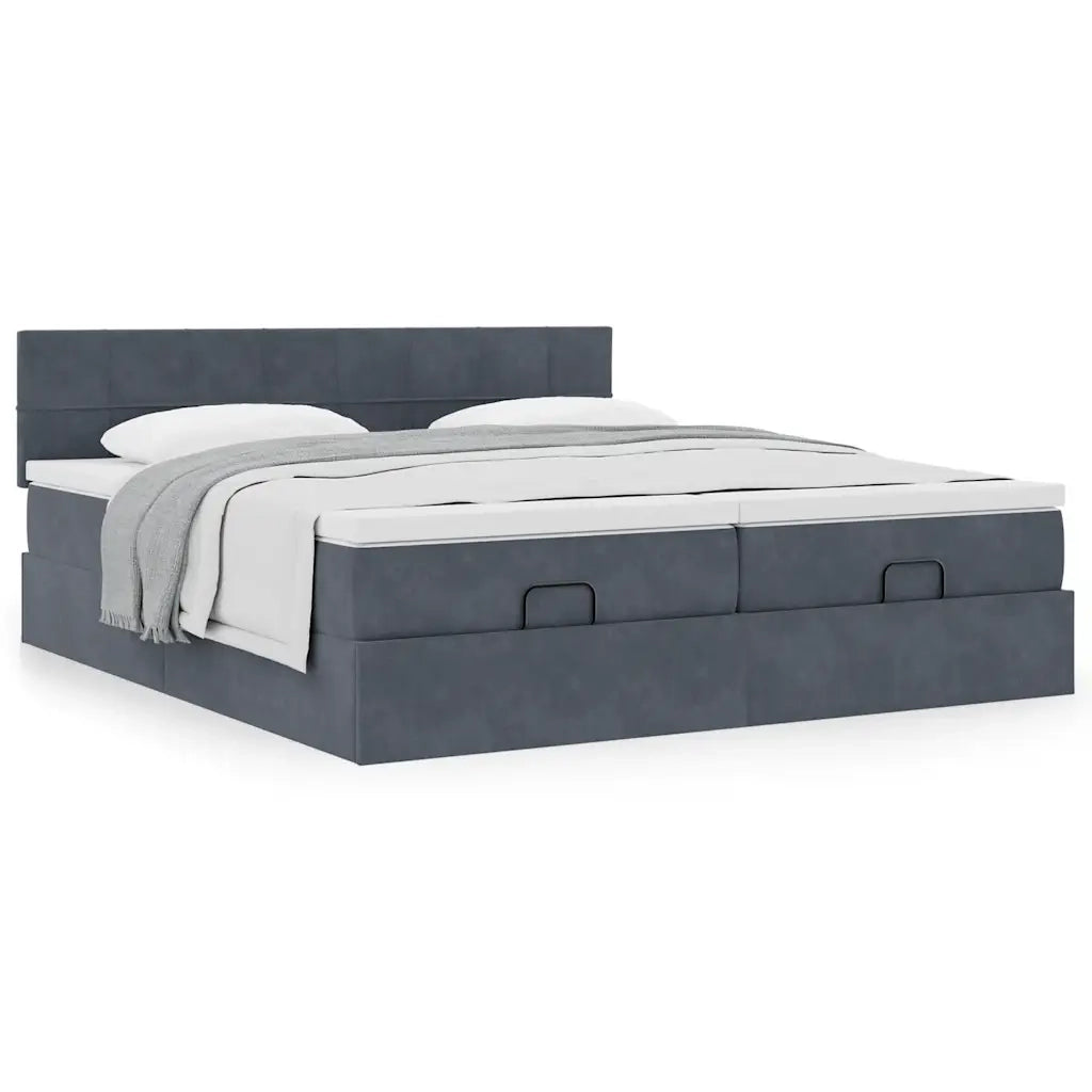 Struttura Letto Pouf con Materassi 180x200 cm Velluto 3312075