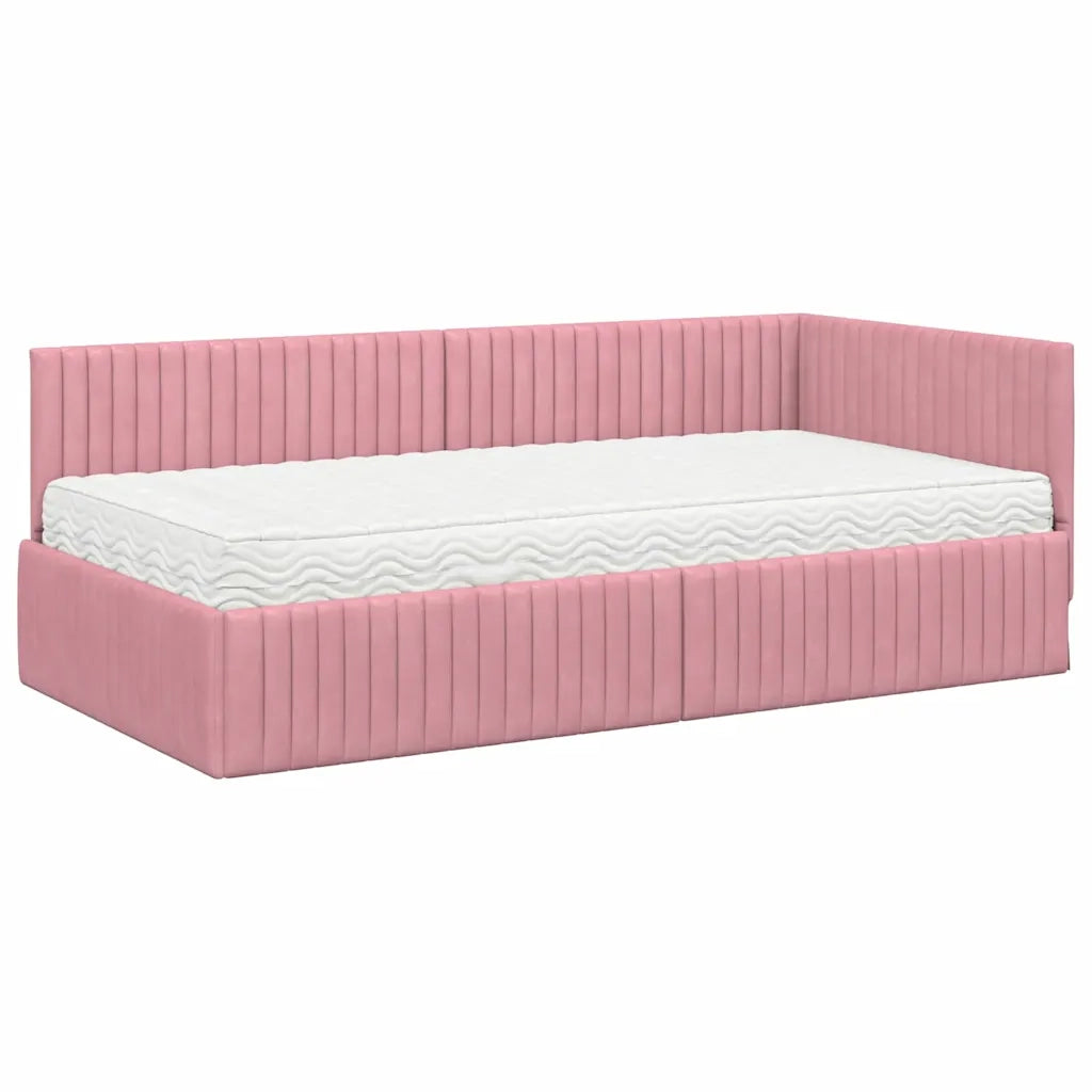 Struttura Letto Angolare con Materasso 2 pcs Grigio Velluto 3393831