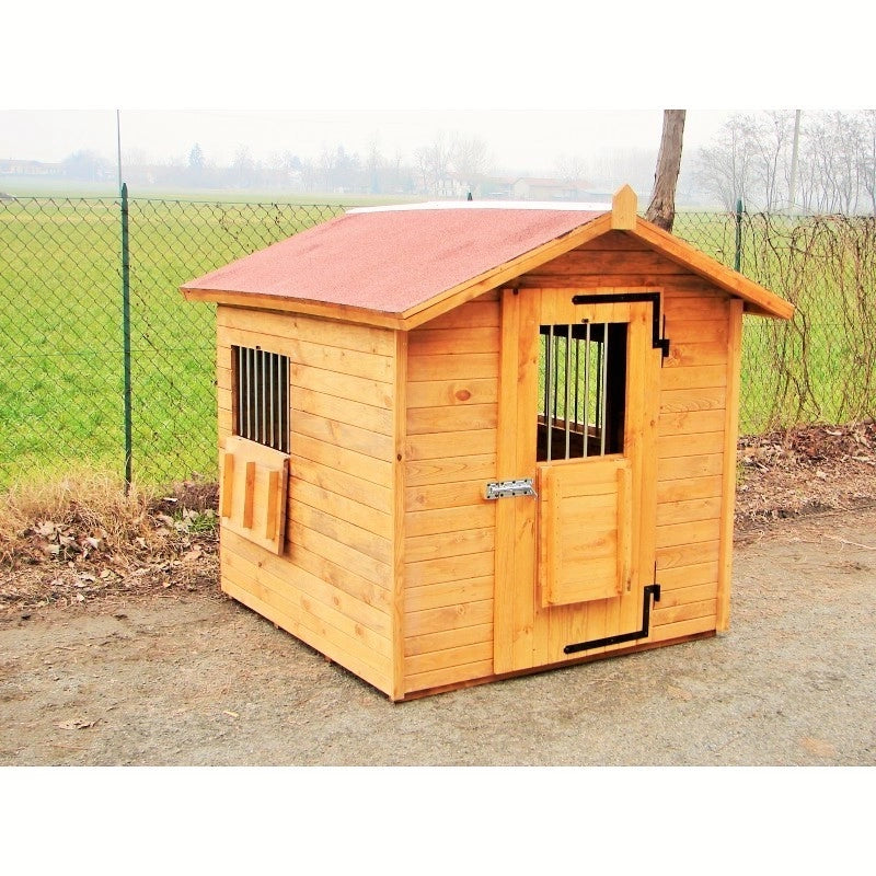 Canile in Legno con pavimento, perline da 19mm mod. C150