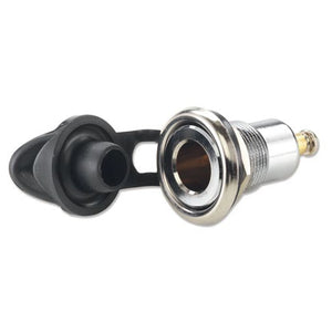 Presa di corrente incasso 12 volt mini ottone cromato barca moto camper auto