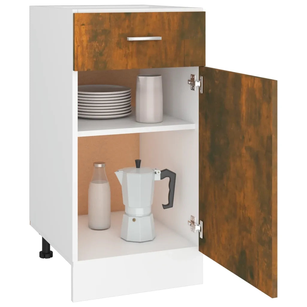 Mobile con Cassetto Rovere Fumo 40x46x81,5 cm Legno Multistrato cod mxl 65319